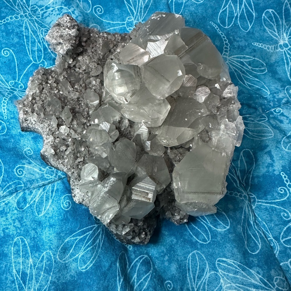 Natural Benz Calcite w/ Pyrite, and Quartz Crystal Cluster